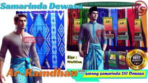 100Rb 3Pcs Sarung Samarinda Pria Dewasa-Kain Sarung Motif 210 Sutera-Size 90x120cm-Vegasus Store