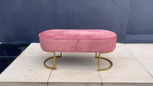 Velvet Bench Gold Leg/Modern Luxury Ottoman/Home Living Furniture- FRM4004
