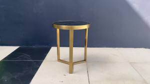 Vega Marble Accent Table / Contemporary Luxe Round Bedside Table - FRM2097