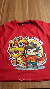Baju Kaos Anak Laki Laki Imlek CNY Sincia Karakter Cowok Naga Lucu Import 1 - 10 Tahun - DTF