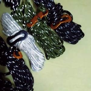 Outdoor 4mm Night Glow In The Dark Reflective Camping Rope Tali Khemah Paracord Tarp Tent Camp Hiking Pole Aluminum Alloy Buckle Bccessories 4m