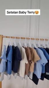 BABY HAI Baby Terry - Setelan Baju Pendek Celana Pendek - Seri Grey