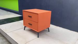 Contemporary Night Stand / Leather Bedside Table - FRM2143