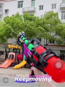 Keepmoving 🌈ปืนฉีดน้ำ1200ml ปืดฉีดน้ำสงกรานต์ขนาดใหญ่ ปรับแรงดันได้ สำหรับเด็ก4ปีขึ้นไป เทศกาลสงกรานต์ ความจุสูง ยิงน้ำได้ไกล 8-10 เมตร