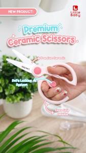 Little Baby Gunting Makanan Keramik Premium Food Scissors Ceramic with Travel Case untuk Bayi dan Orang Tua