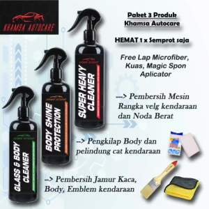 Paket Detailing Autocare oleh Khamsa: Waterspot Remover, Engine Degreaser Wax, Pengilap Body & Glass, dan Cleaner Super Heavy