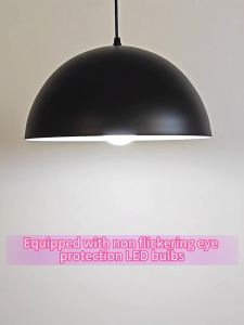 Hemispherical Metal Pendant Lamp Solid Yellow Red Black Blue White Hanging Light Nordic Shop Fixture