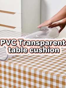 3.0mm Thick 65°Rounded corner 200% transparent PVC table cover for table Water proof Oil Proof Heat Resistant Anti-slip Antibacterial Table cushion Protective table