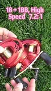 Sougayilang Fishing Reel 18+1BB 7.2:1 Gear Ratio Red and Gold Baitcasting Fishing Reel Pancing with 10 kg Drag Fishing Equipment Decompression and Leisure Activities Outdoor Fishing Activities
