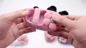 Sunny Rabbit bayi sepatu bayi dengan nonslip import motif bunga/sepatu prewalker KNIT ROSE sepatu anak bayi import B253