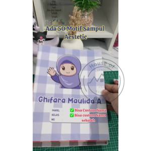 8 PCS SAMPUL BUKU AESTHETIC CUSTOM NAMA