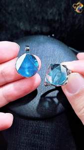 Super Premium Brazil Aquamarine Star of David Full S925 Silver Ring Pendant