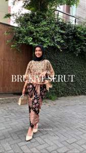 Diskon Outer Batwing Lace Cord Brukat Kebaya Modern Brokat Baju Kondangan Outfit Wisuda Cape Brokat Atasan Brokat Modern Brokat Lamaran Bridesmaid Brokat Kondangan C5T4
