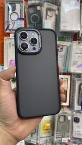 Ốp lưng nhám viền camera kim loại chống vân tay iPhone 15 Pro Max / iP 15 Pro / 15 Plus hiệu Likgus KING - Cạnh ốp cao su chống sốc va đập mặt lưng chống bẩn nút bấm kim loại