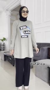 Baju Atasan Wanita Jumbo Pepita Tunik Kaos Katun Combed 24s S M L XL XXL 3XL Tunik Wanita Bahan Adem