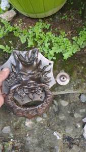 Ketukan Pintu Kuningan Antik Motif Naga Laut 1 Pcs
