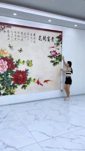 Tranh decal 3D 5D phong cảnh ruộng bậc thang lúa chín vàng trang trí phòng (Keo sẵn bóc dán) - 3187