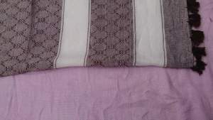 Sorban Motif Garis Gaya  Palestine Warna Hitam Kuning
