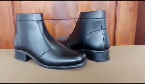 Sepatu PDH Wanita Formal Kerja Boat Loafer Hitam Dop Hak 3cm