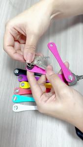 EDC Gear Holder Mini Home Storage Smart Metal Keychain Clip Ring Key Organizer Smart Key Chain Mini Keychain Compact Key Decorative Holder Clip Home Storage Metal Key Clip Aluminum Organizer Keychain Outdoor