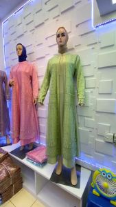 ZIFA FASHION // COD // NEW KENARI DRESS ABAYA KRISTAL MIX BRUKAT TULLE VOL 2 // GAMIS KONDANGAN READY SIZE M L XL XXL JUMBO // GAMIS BUSUI // FASHION WANITA TERBARU // *RR