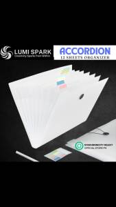 LUMISPARK ACCORDION Transparent Insert File Folder | Free Color Sticker Tags Expansion File | A4 Document Bag Multi-Layer Expanding Wallet Folder Holder Organizer For School Office Stationery | Extra Thick File Bag Suitable For Study And Work Storage