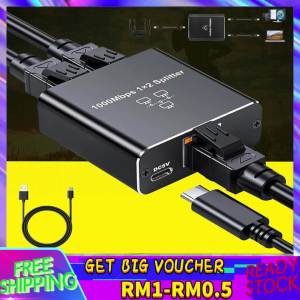 【Malaysia Spot Sale】Upgrade Ethernet splitter 1000Mbps high-speed RJ45 splitter LAN splitter with USB power cordRJ45 splitter for Cat5/5e/6/7/8 cable Gigabit Internet splitter