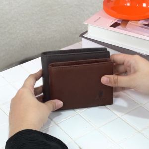 Euro Polo Full Grain Leather Big Size Bi-Fold Minimalist Slim Men’s Wallet with Hidden Pocket - EWB 40363