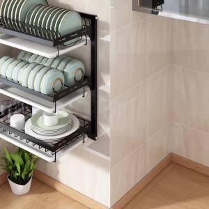 Dish Drainer Kitchen Dish Drying Rack Stainless Steel Kitchen Dish Rack Organizer Wall-Mounted Chopsticks Tableware Draining Rack Multi-Layer Kitchen Table Top Organizer 碗架