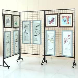 Mesh Shelf Floor Grid Shelf Display Rack Vertical Grid Display Rack Grid Barbed Wire Display Grid Storage Rack Iron Art Grid Hook Best Selling Styles Stand Hanging Hook Storage 铁架