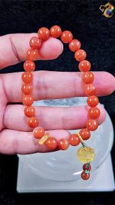 Super Premium Nanhong Red Agate Lucky Clover DIY Bracelet