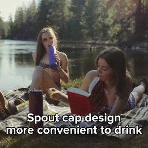 BOTTLE BOTTLE 32OZ vขวดน้ําพร้อมฝาและหลอดแบบใช้คู่ ผนังสองชั้นเก็บความเย็นและร้อนเหมาะสําหรับกีฬากลางแจ้ง