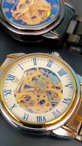 [PROMO] Jam Tangan Pria Otomatis Asli Automatic Mechanical Premium Original Tahan Air Mesin Transparan Mekanik Luminous Bercahaya Anti Karat Mens Watches Waterproof Model Fully Hollow Watch Berongga Dua Sisi Stainless Steel Sport Model Eksplosif -JF22