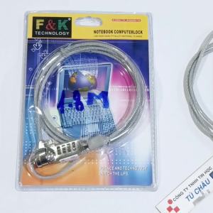 Khóa Laptop Mật mã (4 Số) / Kích thước đầu khóa: 2.5mm X 5.5mm: Dài 1.2m / 1.8m