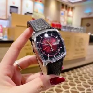 Miễn Phí Vận Chuyển -   [ ĐỒNG HỒ HÀNG HIỆU ] Đồng hồ nam dây da mặt vuông Seik0 automatic SNKP23 size 41mm fullbox