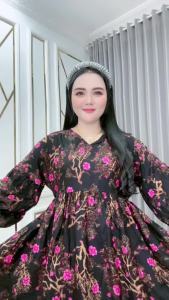 Dress Wanita Inara SitiAisyah Lengan Panjang Katun Rayon