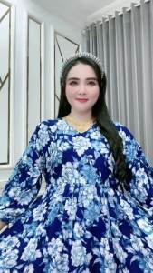 Dress Wanita Inara Reksa Katun Rayon Lengan Balon
