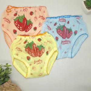 ISWA - Celana Dalam Anak Balita Perempuan Usia 1 - 4 Tahun Gambar Strowberr / CD Anak Murah Lusinan