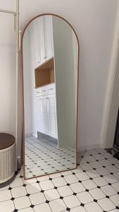 [SG Seller]Full-length mirror/Japanese floor mirror/Household simple HD fitting mirror/Bedroom log wind wall hanging mirror