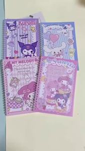 Sanrio Kuromi Original Cartoon book Coil Notebook Cute hand ledger Mymelody 60 Pages Notebook School learning supplies