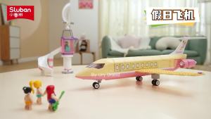 Sluban Brick Pesawat Private Jet Perempuan - Luxurious Plane : City Passengers Airplane M38-B1166