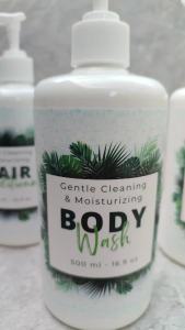 Botol Tempat Sabun Cair Shampoo Aesthetic 500 ml Motif Green Palm