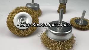 JLD Sikat Kawat 5pcs/3pcs Mata Bor & Sikat Besi Karat & Baja - Bisa COD!