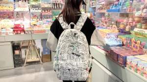 WYK163 Tas Ransel Wanita Korea Sekolah Kuliah Corak Tebal Backpack School Impor TKM