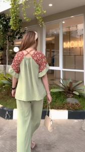 Oneset Fuji Lalisa Leo/Garis Jumbo Busui Kerut Rayon Super Premium Ld 120 Jumbo