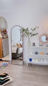 [SG Seller]HD Full-Length Mirror/Floor Mirror/Wood Style Wall Hanging Mirror/Home Japanese style simple Decorative Mirror
