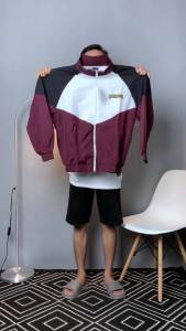 Jaket Pria Parasut Retro Terbaru Kekinian Outdoor Casual Cowok Cewek