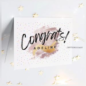 Congrats Congratulations Custom Personalise Name Greeting Cards