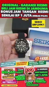 SEIKO 5 ORIGINAL - AUTOMATIC - SEIKO SRPJ39K1 - MEN CT - Black - Rubber - Dia 4 CM. WR 100 Meter Jamdunia / Jam dunia JD18  JAM TANGAN PRIA JAM PRIA JAM TANGAN ANTI AIR  Seiko Otomatis SEIKO SRPJ39 SRPJ 39 K1 SRPJ 39K1 K 1 S003