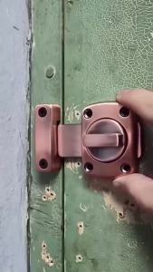 ล็อคสลักประตูหมุน ล็อคบิด โลหะผสมสังกะสีหนาสลักประตูป้องกันการโจรกรรมล็อคสไลด์ประตูนิรภัย เหมาะสำหรับประตู หน้าต่าง สลักประตูหมุน